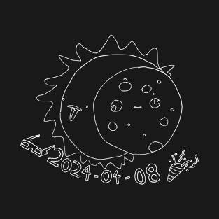 Total Solar Eclipse April 2024 Cute Sun & Moon T-Shirt