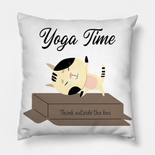 Yoga Cat / Yoga Time / Yoga Training T-shirt / Cute Cat Doing Yoga / Think Outside The Box Pillow