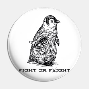 Fight or flight Vintage style Pin