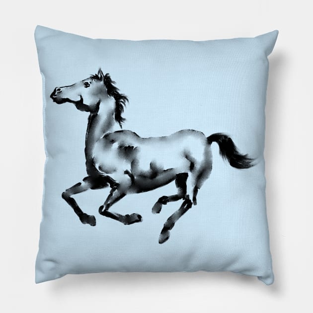 Running Horse Pillow by Tapan