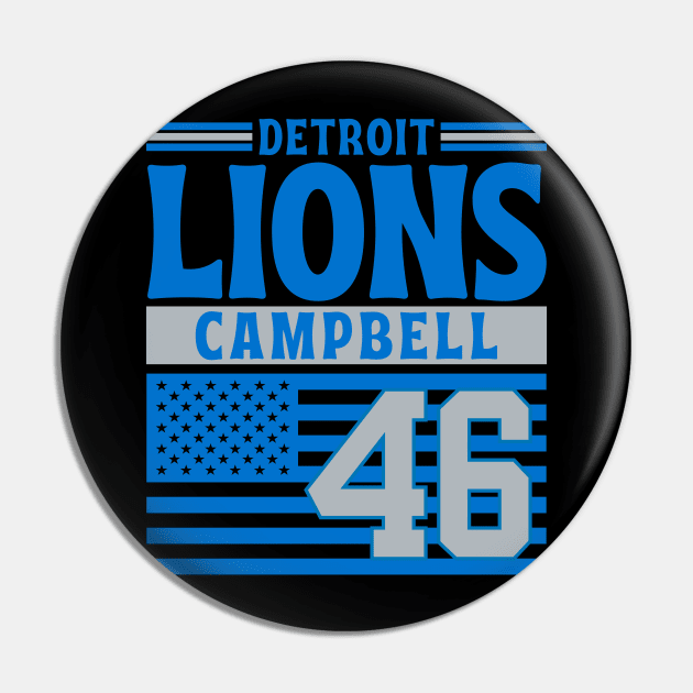 Detroit Lions Campbell 46 American Flag Football Pin by Astronaut.co