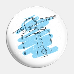 Blue Vespa Pin