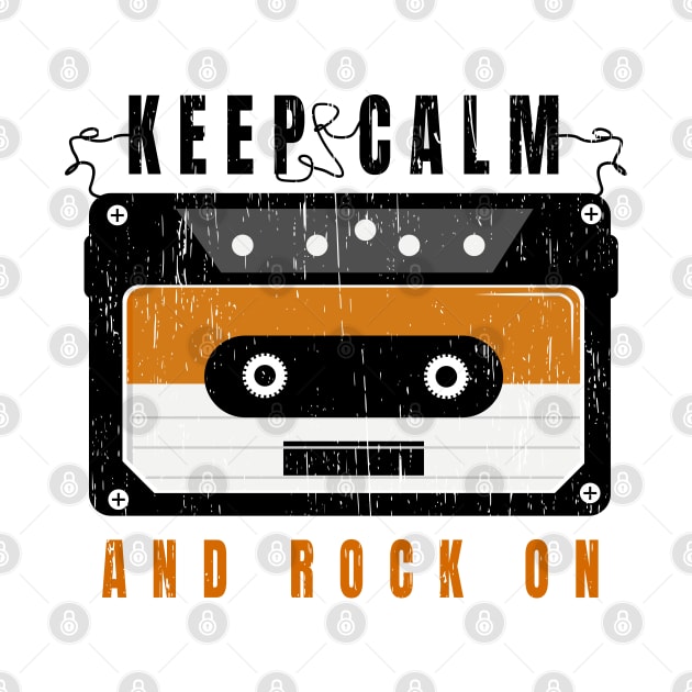 keep calm and rock on 80s music vintage retro culture k7 vynil by SpaceWiz95