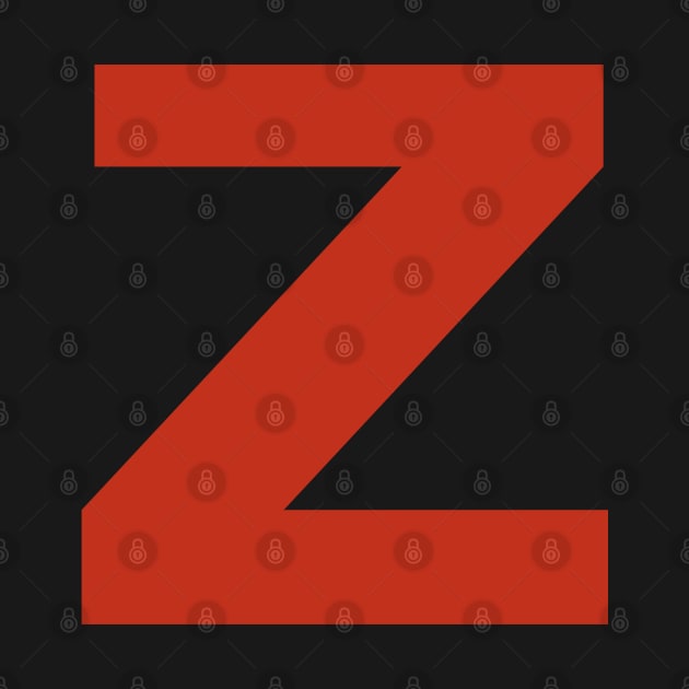 Letter z in Red Text Minimal Typography by ellenhenryart