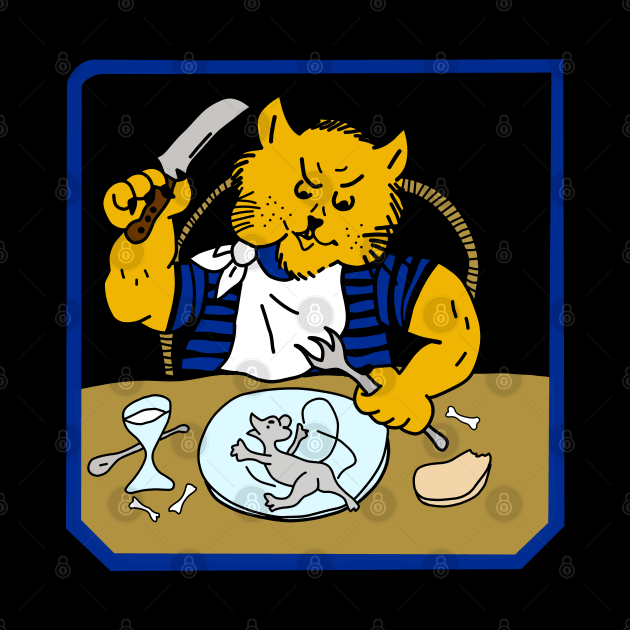 Cat dinner time by Ilustradamus