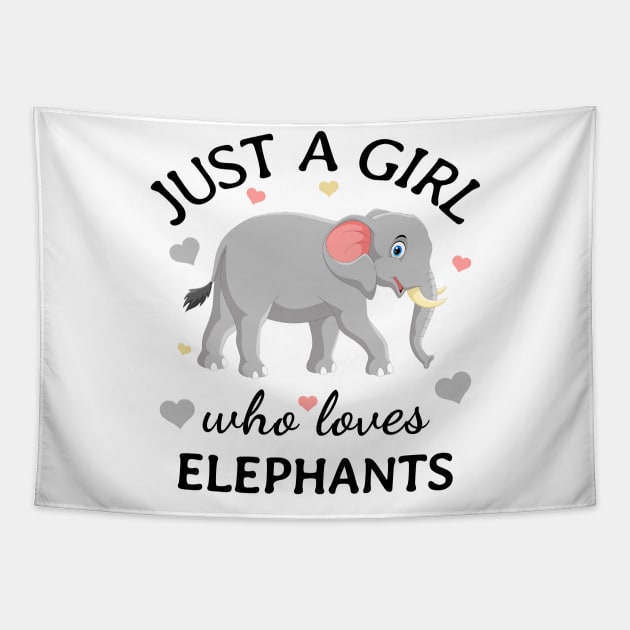 Just a Girl Who Loves elephants Gift Tapestry by Terlis Designs
