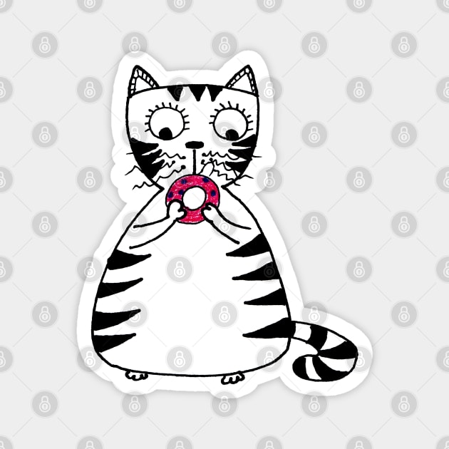 Yuna Cat | The Donut Queen's Indulgence Magnet by MiracelArt