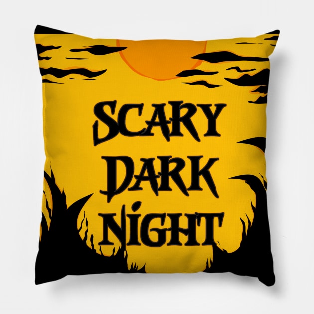 Scary dark night Pillow by Sefiyan