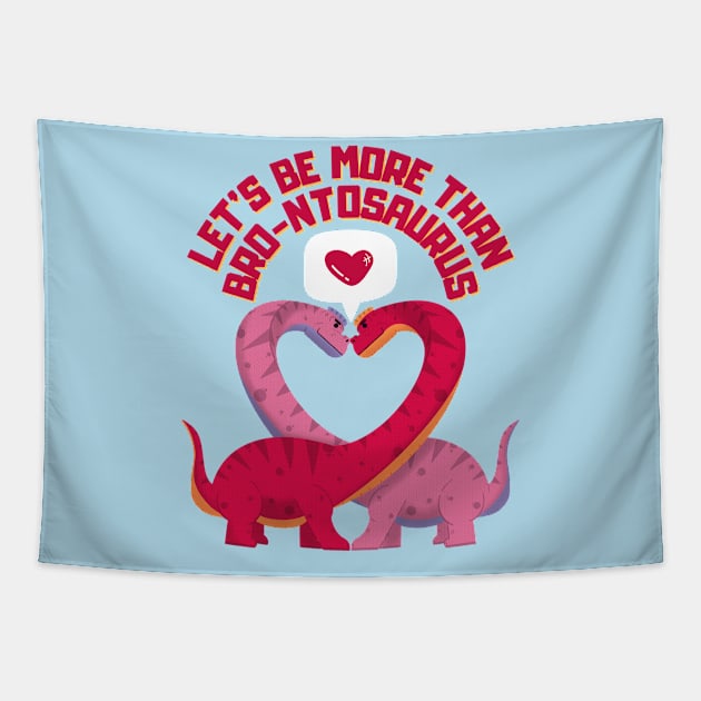 Brontosaurus valentines Tapestry by GiveMeThatPencil