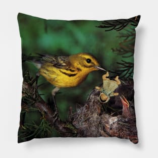 Baby Doll Feeding Time at the Birds Nest Pillow