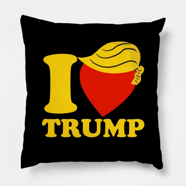 I Love Trump with Big Red Heart Pillow by screamingfool