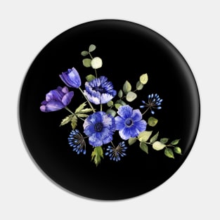 Blue Flowers Pin