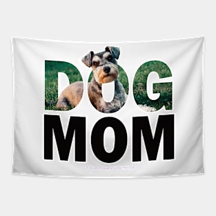 DOG MOM - Schnauzer oil painting word art Tapestry