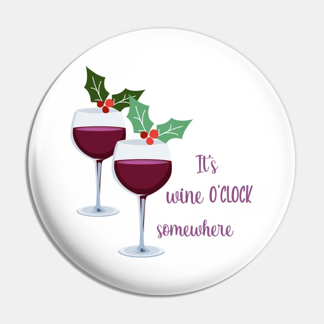 It's Wine O'Clock Pin by SWON Design