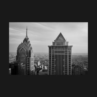 Black and White Philly Skyline Photo T-Shirt