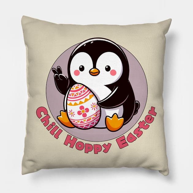 Penguin Easter festival Pillow by Japanese Fever