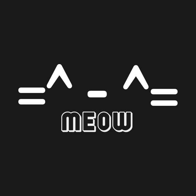 Meow cat Emoticon T-shirt =^-^= by ControllerGeek