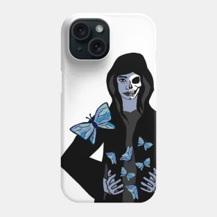 Witch with blue butterflies Phone Case