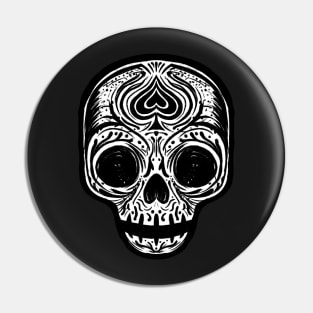 Sugar Skull - Black White Pin