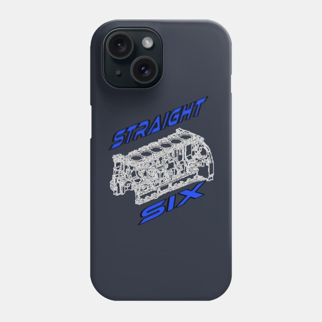 Engine Block Straight 6 (Blue) Phone Case by CarEnthusast