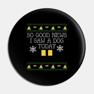 Good News Elf Quote Christmas Knit Pin