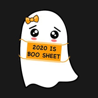 Vintage 2020 Boo Sheet Funny Ghost in Mask Vintage Halloween Costume T-Shirt