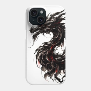 Japanese dragon painted in ink Phone Case