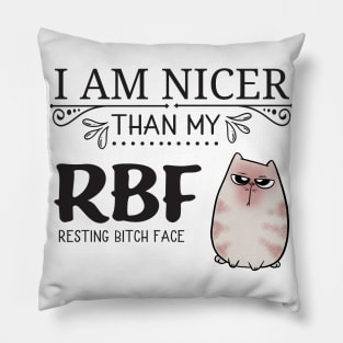 Resting Bitch Face RBF Cute Cat Pillow