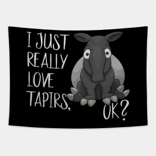 Just Really Love Tapirs, OK? Chubby Cartoon Tapir Tapestry