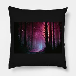 Ethereal Snowy Forest Mystery Pillow