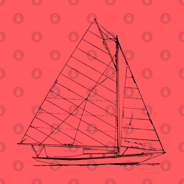 Sailboat Nautical Design Sketch - Sailing by Dibble Dabble Designs