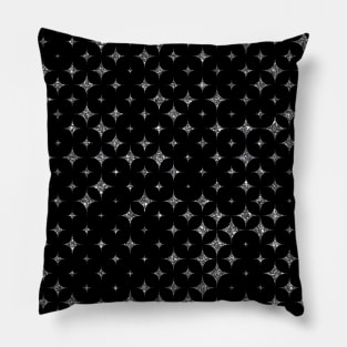 Silver Glitter Stars Pillow