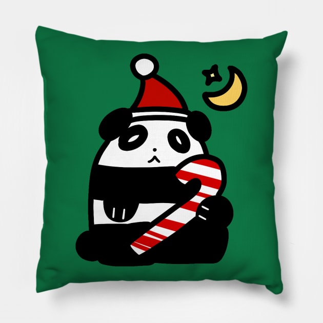 Christmas Candy Cane Panda Pillow by saradaboru