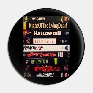 Retro Horror Movies VHS Stacks Pin