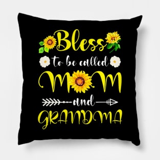 Sunflower Blessed To Be Called Mom And Grandma Mothers Day Pillow