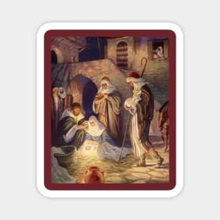 Vintage Christmas Nativity Scene Magnet