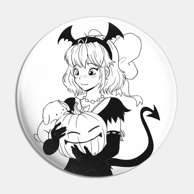 Inktober: Ripe Halloween Pumpkin and Witch Pin by Shellz-art