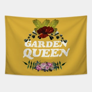 Garden Queen Gardening Woman Flowers Collage Tapestry