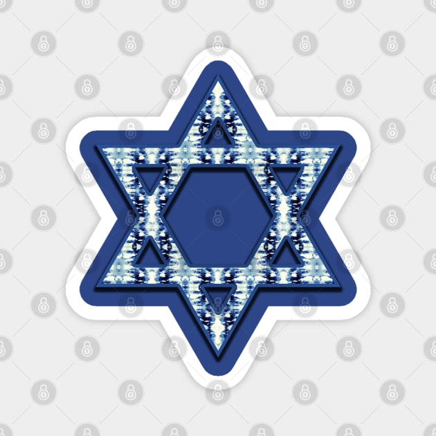 Tie Dye Blues Star of David Magnet by Nina May Design Studio