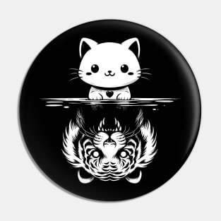 Kitten And Tiger Reflection Pin