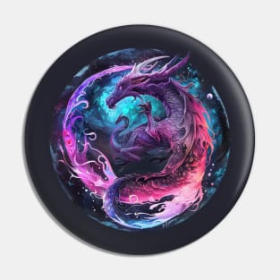 Celestial Serpent: Moonlit Dragon Emblem Pin