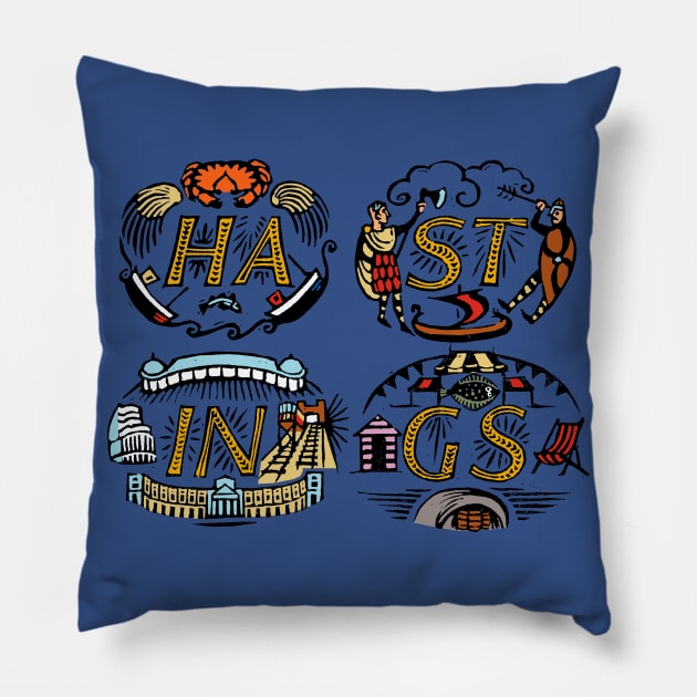 Hastings Seaside Town Pillow by WonderWebb