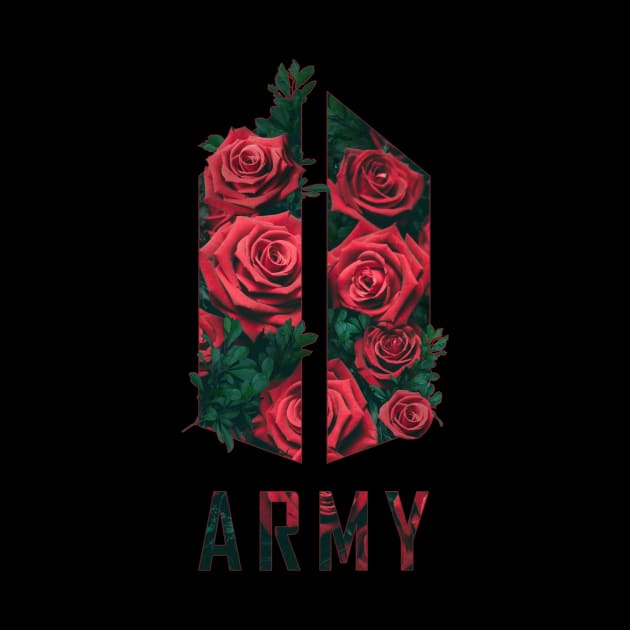 BTS Army logo (rose texture flowers) | Kpop Army by Vane22april