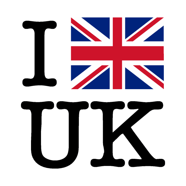 I Union Jack United Kingdom (Black Lettering) by KyleHarlow