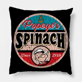 Popeye's Spinach Can Label Cracked Pillow