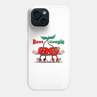 Best Couple, illustration of a romantic cherry couple Phone Case