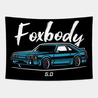 Blue Racing Fox Body Stang Tapestry