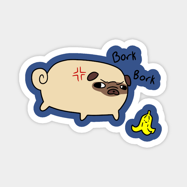 Bork Bork Pug Magnet by saradaboru