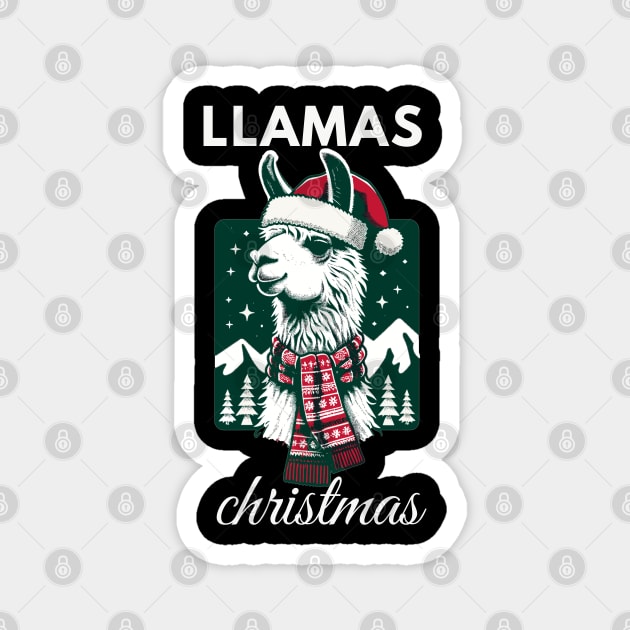 llamas christmas Magnet by AlephArt