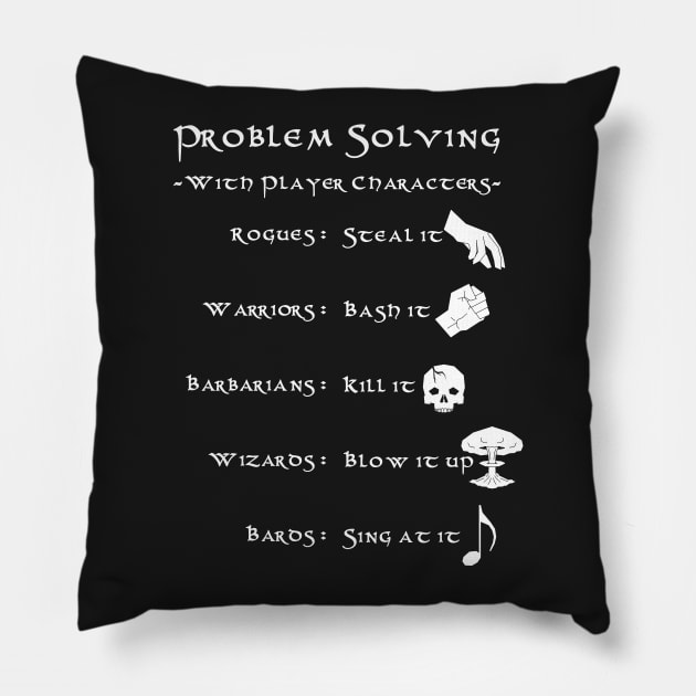 Problem Solving with Player Characters Pillow by ExplosiveBarrel